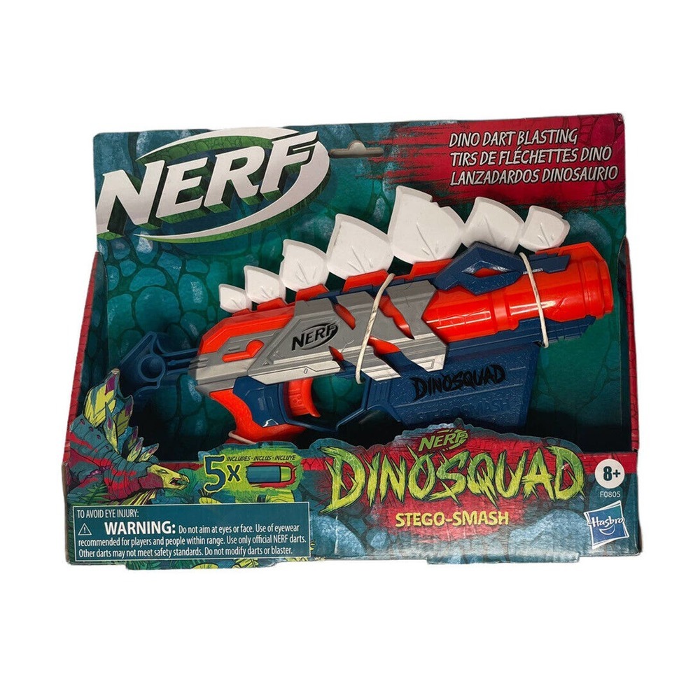 NEW Nerf Dinosquad Stego-Smash Dart Blaster Gun + 5 Darts Hasbro Toy